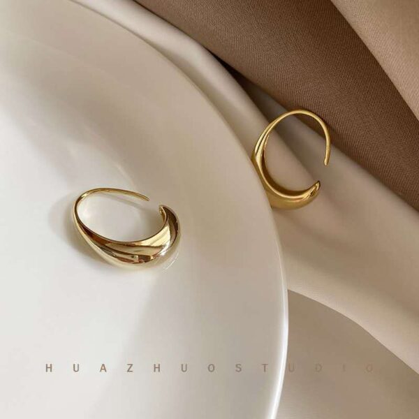 Wholesale Personalized Simple Glow Surface Cool Ear Ring South Korea Elegant Internet Popular Fashion Light Luxury Design Sense Small Earrings for Women