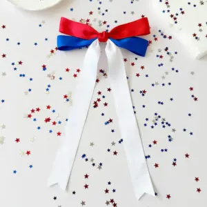 Long Ribbon Bow Duckbill Clip