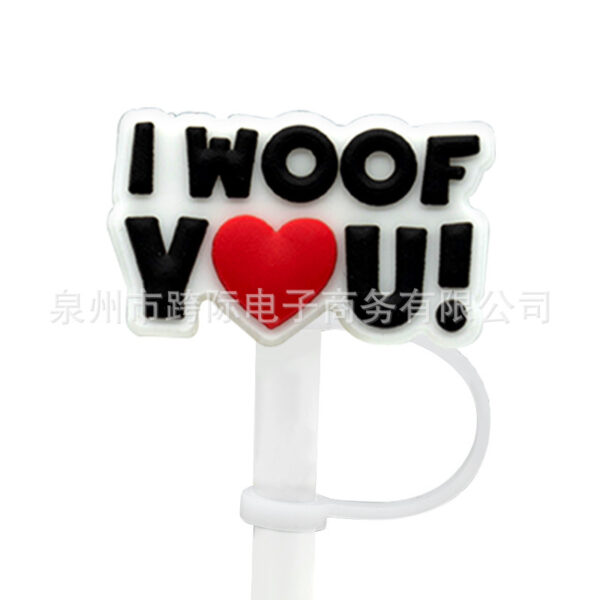Wholesale Sweetheart diy decorations accessories straw sleeve silicone dust plug 10MM Valentine's Day straw cap straw dust-proof
