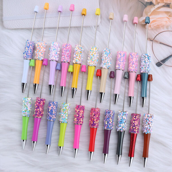 oly-a9bf33579918d43dbf30d7079b856d85 Wholesale DIY sequins beaded pen wholesale five-pointed star sequins creative cute beaded ballpoint pen stickers diamond cute pen