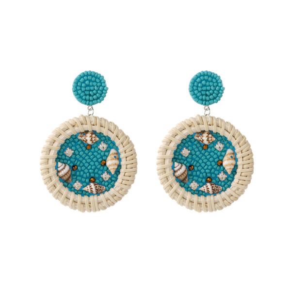Wholesale Personality Sea Turtle Dolphin Starfish Jellyfish Rice Bead Earrings Bohemian Style Holiday Earrings