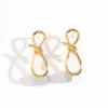 Wholesale 18K Gold Plated 304 Stainless Steel Vacuum Electroplated Geometric Earrings Studs For Women Suitable For Casual Occasions Women's Jewelry Non-Fading