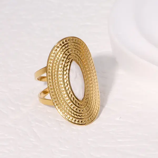 oly-a9c88e8bb3b2e0386ec627ce2ab3e810 Wholesale PVD Coated Real Gold Plated 18K Gold Geometric 304 Stainless Steel Vintage Style Simple Style IG Style Waterproof Non Tarnish Open Rings