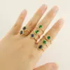 Wholesale PVD Coated 18K Gold Plated Square Water Droplets Heart Shape Stainless Steel Shiny Waterproof Non Tarnish Open Ring