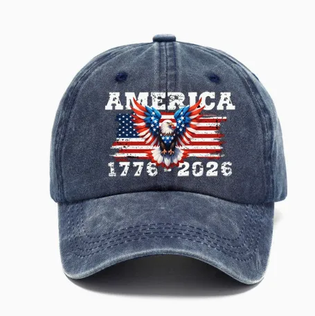 Wholesale Vintage Style American Flag Baseball Cap With Curved Brim, Cotton Material And Embroidery, Perfect For Independence Day