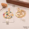 Wholesale Hypoallergenic Letter Drop Earrings For Women In Copper With KC Golden Plated UV Plating And Rhinestone Inlay