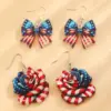 oly-a9e981fc6cb8a906c13a1558ce9665ec Wholesale 1 Pair Vintage Style Classic Style American Flag Flower Bow Knot Acrylic Drop Earrings