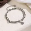 Wholesale Three-dimensional Heart Shape Bracelet For Women With 304 Stainless Steel O-Link Chain