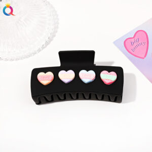 Valentine's Day hairpin-square love Black / Qiyue factory direct sales
