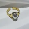 Wholesale Oval Open Ring For Women, Waterproof Non Tarnish 304 Stainless Steel With 18K Real Gold PVD Coating