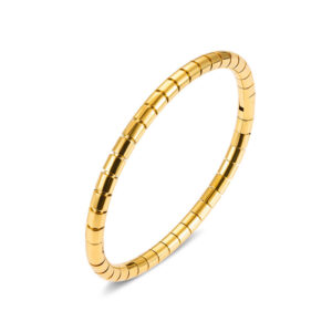 Square bamboo joint gold egg-shaped bangle