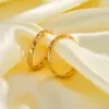 Wholesale Handmade C Shape Earrings For Women In 304 Stainless Steel With 18K Real Gold Plated Water Plating And Rhinestone Inlay