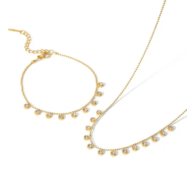 Wholesale PVD Coated Real Gold Plated Geometric Stainless Steel Fashion Waterproof Non Tarnish 304 Stainless Steel Necklace