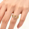 Wholesale Open Ring Copper Plated 18K Gold Zircon Geometric Unisex Ring Suitable For Men And Women