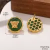 Wholesale Geometric Hypoallergenic Stud Earrings For Women In Copper With KC Golden UV Plated Finish And Acrylic Inlay