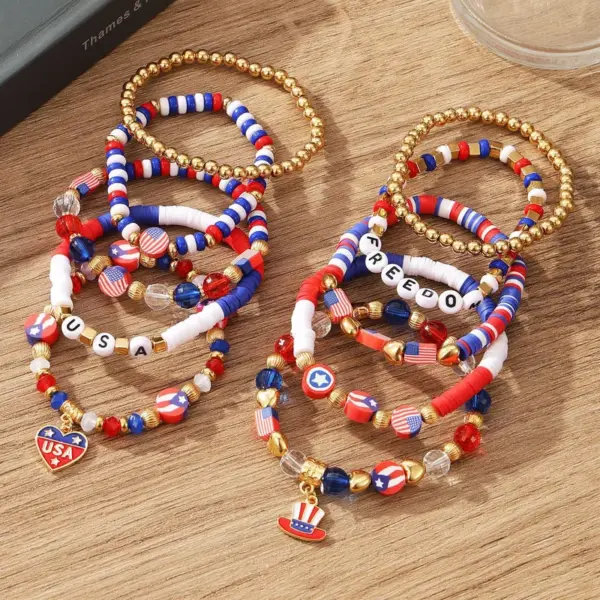 Wholesale New American Independence Day Bracelet USA Flag USA Election Holiday Party Commemorates Patriotism Bracelet - Nihaojewelry