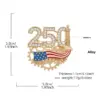 Wholesale United States Flag Brooch Pin In Zinc Alloy With Diamond Craft, Perfect For Independence Day