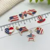 Wholesale 75th National Day American Flag Pendant DIY Earrings Alloy Star Heart-shaped Jewelry Accessories Bowknot Shell Cloud