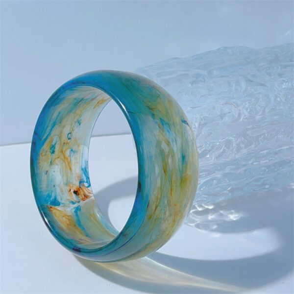 Wholesale Fashion Smudged Transparent Glitter Exaggerated Stylish Bracelet Round Resin Bracelet Style Stacked Bracelet