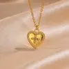 Wholesale Three-dimensional Palm Pendant Necklace For Women With 18K Real Gold Plated Copper And Zircon Inlay, PVD Coated Cable Chain
