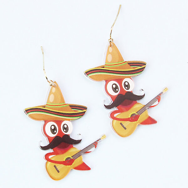 oly-aa9e721a173f87f844211a83a8e88ec0 Wholesale hip hop Carnival chili Guitar Man Rock wind Western Denim acrylic earrings