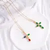 Wholesale Jewelry Glam Cross 304 Stainless Steel Copper Pendant Necklace Cable Chain
