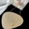 Wholesale PVD Coated Real Gold Plated 18K Gold Heart Shape 304 Stainless Steel IG Style Waterproof Non Tarnish 304 Stainless Steel Layered Necklaces