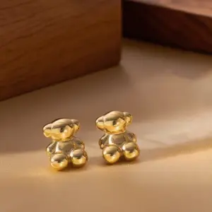 E03068-Little Bear-Earrings- Gold