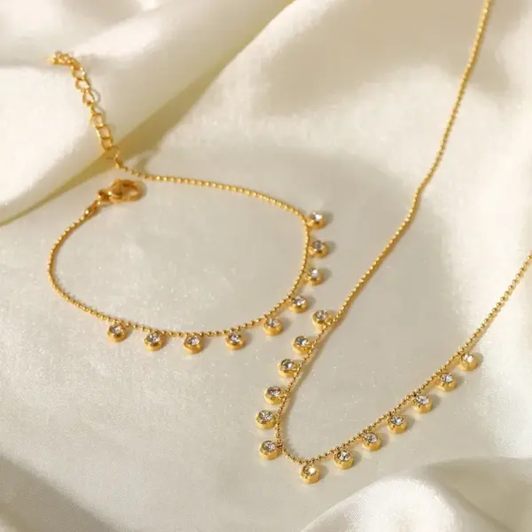 Wholesale PVD Coated Real Gold Plated Geometric Stainless Steel Fashion Waterproof Non Tarnish 304 Stainless Steel Necklace