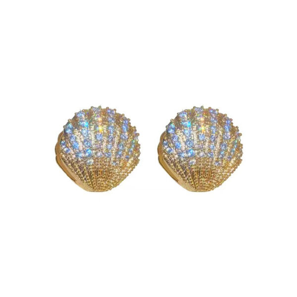 oly-aaec723fe9135e89def73a4641aa95c3 Wholesale light luxury diamond-embedded shell ear buckle high-grade elegant white collar exquisite goddess jewelry Valentine's Day style