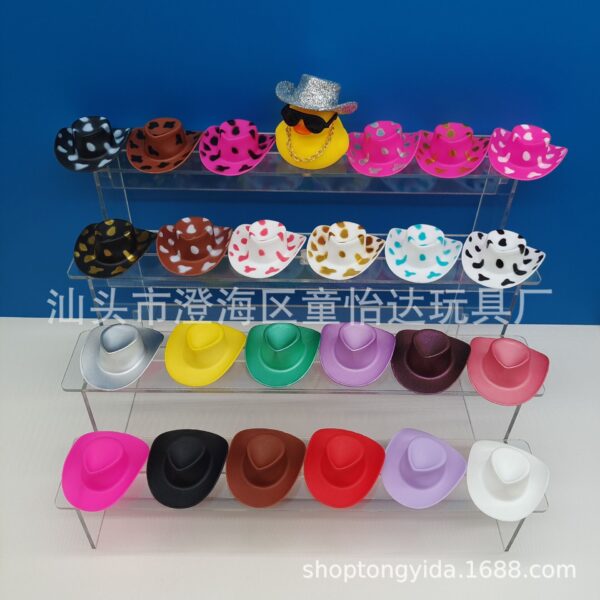 Wholesale Mini yellow duck hat hairpin sunglasses duck accessories cowboy hat DIY red wine bottle accessories doll decorative hat