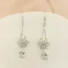 Wholesale Fashionable Luxury Snowflake Zircon Earrings Women's Versatile Waterdrop Ear Hook Elegant Bohemian Style Copper Jewelry
