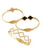 oly-aafe6f86bbe24fcdaaef5b4e7c691a83 Wholesale Stainless steel electroplated acrylic non-fading jewelry, four-leaf clover titanium steel bracelet