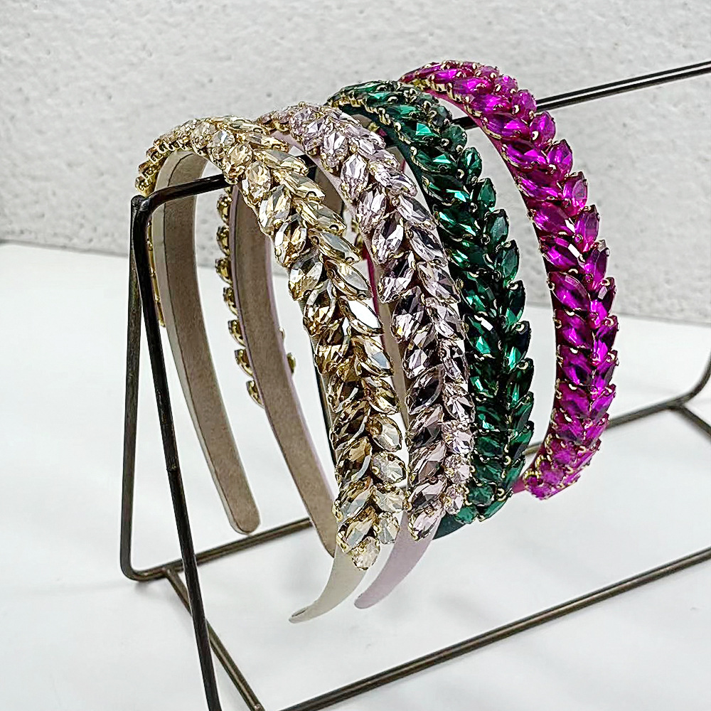 Wholesale European and American Cross-border Hot Sale Rhinestone Headband Baroque High-grade Headband Heavy Industry High-grade Diamond Headband Super