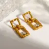 oly-ab0523d294f65b93ddd614b32f139ee1 Wholesale Waterproof Non Tarnish Circle Stud Earrings For Women, 18K Real Gold Plated 304 Stainless Steel With Zircon Inlay, PVD Coated