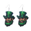 oly-ab0fcce40bbd752d86eaf70f497293da Wholesale st. Parcret festival earrings Green lucky grass rainbow hat beard Irish wooden earrings tide