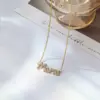 Wholesale Mama Letter Titanium Steel Plating Rhinestones Necklace