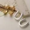 Wholesale Brushed Geometric Earrings For Women In Copper With 18K Real Gold Plated Water Plating And 0.03µm Thickness