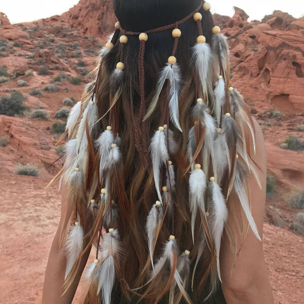 Wholesale Bohemian long feather headband feather hair accessories horse racing long shawl
