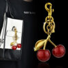 Wholesaletrade wholesale crystal red cherry key chain bag pendant car key chain fruit pendant