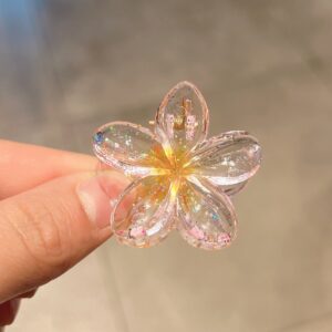 30#Transparent glitter chick egg flower clip-pink