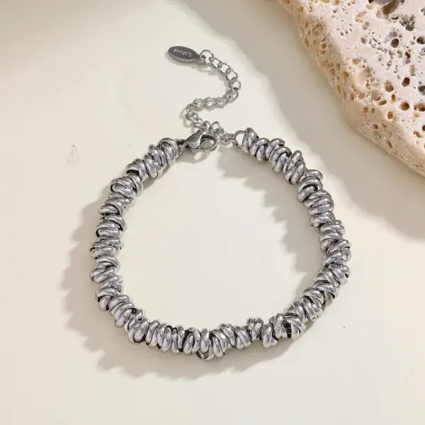 Wholesale PVD Coated Real Gold Plated 18K Gold Irregular Geometric 304 Stainless Steel Elegant Cute Romantic Waterproof Non Tarnish 304 Stainless Steel Lobster Trigger Clasp Closure Bracelets