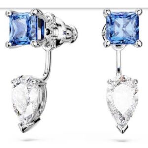 Blue and white diamond earrings