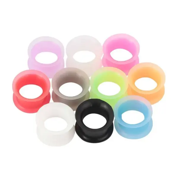 Wholesale 3-25mm Double Horn Ear Expander Soft Silicone Body Piercing Ear Jewelry Unisex Geometric Pattern European Style Epoxy Craft