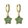 Wholesale Elegant Classic Style Star Copper Inlay Zircon Drop Earrings 1 Pair