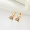 Wholesale Animal Clip Earrings For Women With Copper Posts, Electroplated 14K Real Gold Plated And Artificial Gemstone Inlay