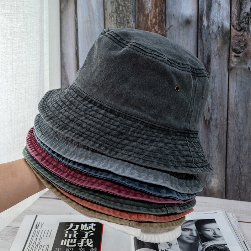 Wholesale Fisherman Hat Men's European and American Ins Washed Light Plate Basin Hat Women's All-Season Outdoor Travel Sun Protection Hat