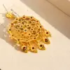 Wholesale Inlaid Zircon Fashionable Earrings Hollow Tassel Earrings Exotic Style Women's 696 Hypoallergenic Brass