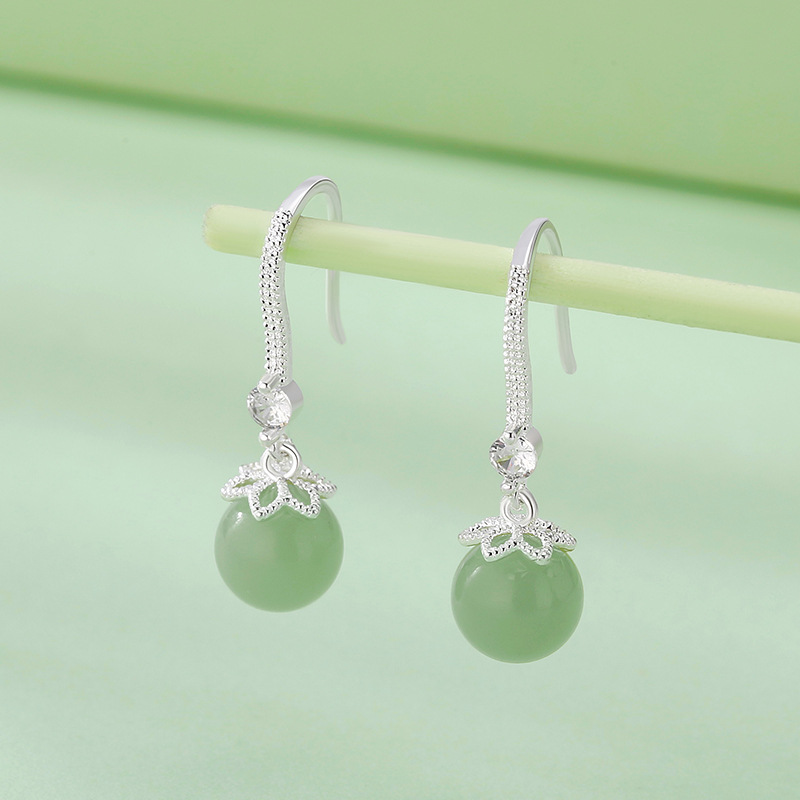 Wholesale Little Red Book New Hetian Jade Earrings Women Valentine's Day Gift 2024 New Earrings