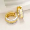Wholesale Three-dimensional Geometric Earrings For Women In Copper With KC Golden Water Plating And 0.03µm Thickness